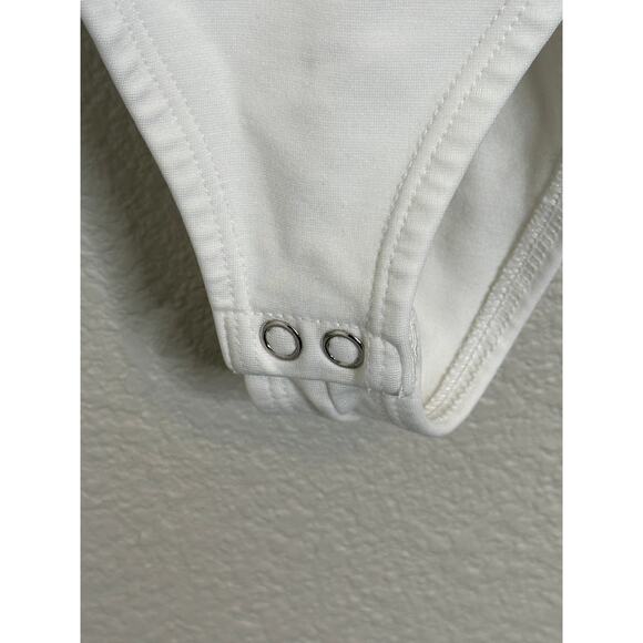 Banana Republic White Halter Bodysuit Sleeveless Stretch Casual Layering XS - Picture 5 of 9